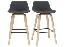 Online Miliboo Taburetes de bar nórdicos gris oscuro A65 cm (lote de 2) NONIE