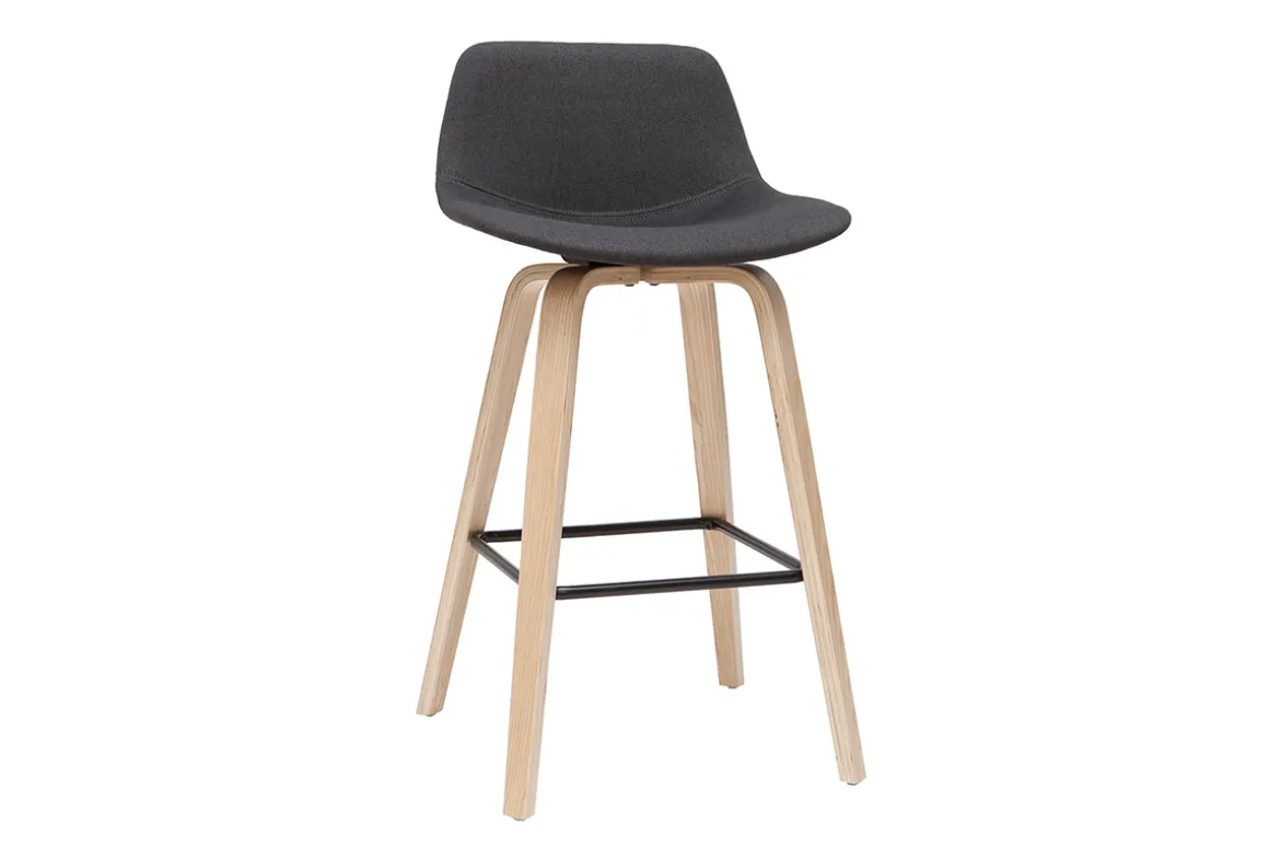 Online Miliboo Taburetes de bar nórdicos gris oscuro A65 cm (lote de 2) NONIE