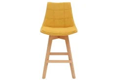 Best Sale Miliboo Taburetes de bar nórdicos tejido efecto amarillo mostaza 65 cm (lote de 2) MATILDE