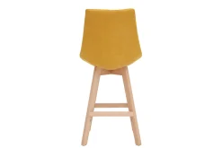 Best Sale Miliboo Taburetes de bar nórdicos tejido efecto amarillo mostaza 65 cm (lote de 2) MATILDE