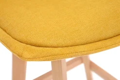 Best Sale Miliboo Taburetes de bar nórdicos tejido efecto amarillo mostaza 65 cm (lote de 2) MATILDE