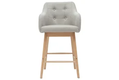 Flash Sale Miliboo Taburetes de bar nórdicos gris claro y madera A65 cm (lote de 2) BALTIK
