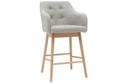 Flash Sale Miliboo Taburetes de bar nórdicos gris claro y madera A65 cm (lote de 2) BALTIK