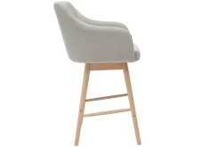 Flash Sale Miliboo Taburetes de bar nórdicos gris claro y madera A65 cm (lote de 2) BALTIK