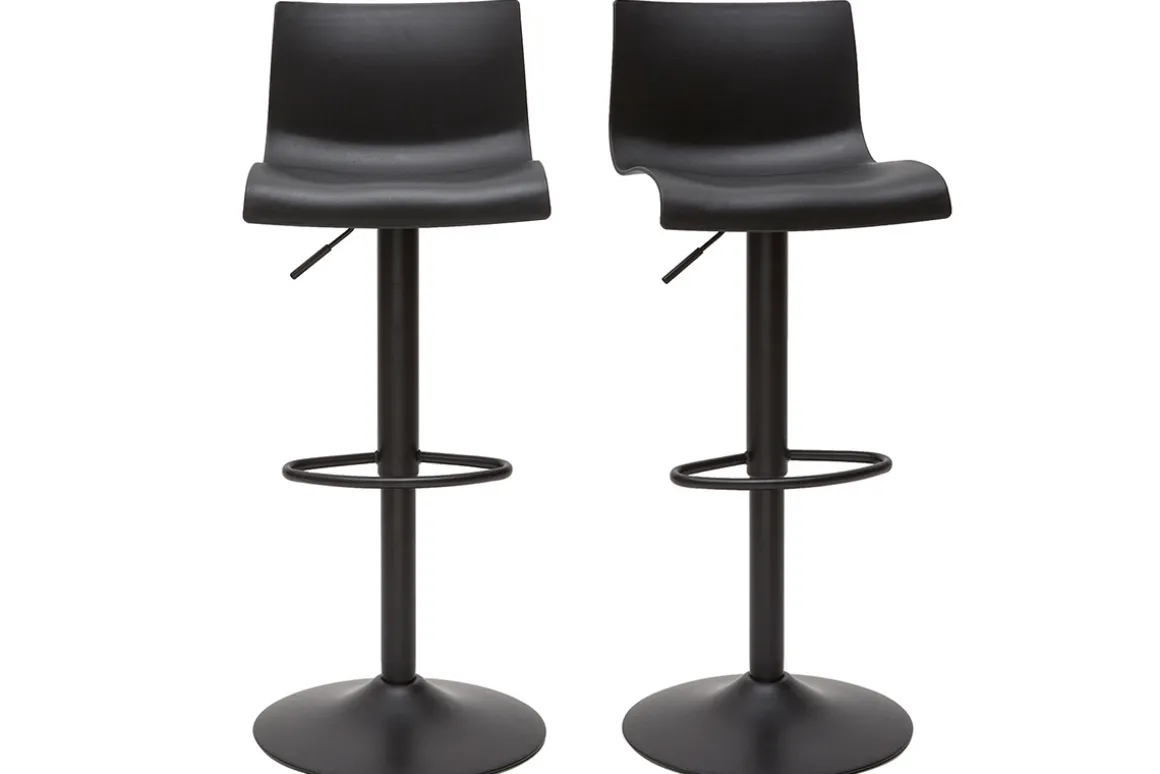 Online Miliboo Taburetes de bar regulables en metal negro (lote de 2) ONA