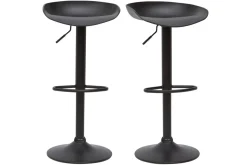 Hot Miliboo Taburetes de bar regulables modernos negros A65 cm (lote de 2) PEBBLE