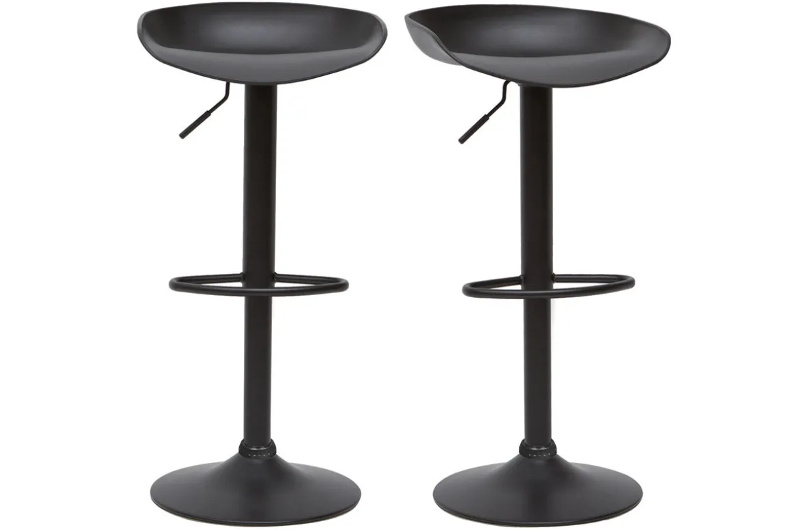 Hot Miliboo Taburetes de bar regulables modernos negros A65 cm (lote de 2) PEBBLE