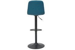 Fashion Miliboo Taburetes de bar regulables tejido y metal azul petróleo (lote de 2) SAURY