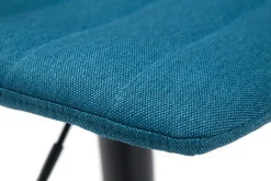 Fashion Miliboo Taburetes de bar regulables tejido y metal azul petróleo (lote de 2) SAURY