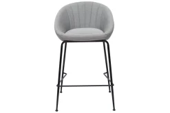 Best Sale Miliboo Taburetes de bar tejido gris claro 65 cm (lote de 2) SHERU