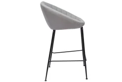 Best Sale Miliboo Taburetes de bar tejido gris claro 65 cm (lote de 2) SHERU