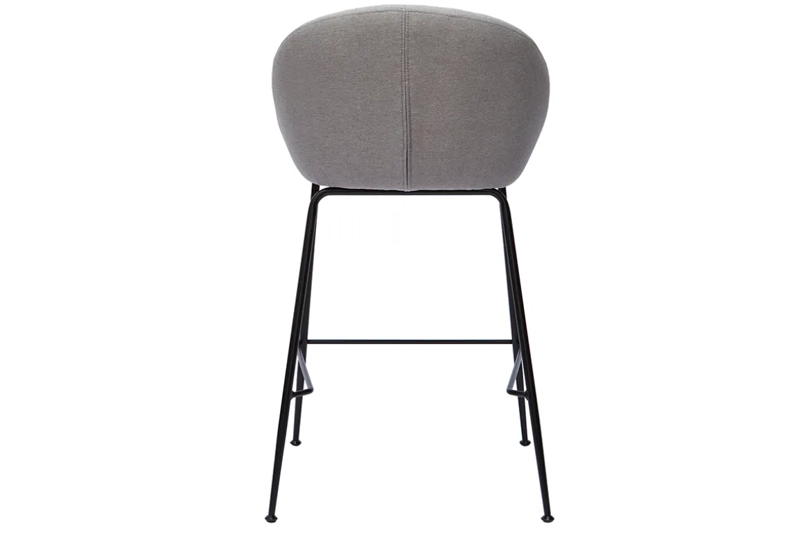 Best Sale Miliboo Taburetes de bar tejido gris claro 65 cm (lote de 2) SHERU