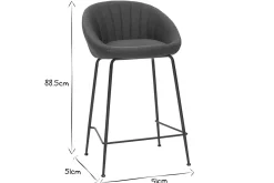 Flash Sale Miliboo Taburetes de bar tejido gris oscuro 65 cm (lote de 2) SHERU