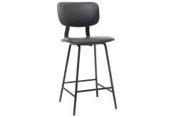 Outlet Miliboo Taburetes de bar vintage negro con patas en metal 65cm (lote de 2) LAB