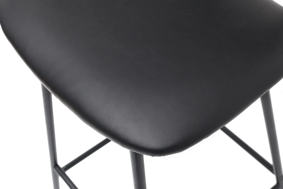Outlet Miliboo Taburetes de bar vintage negro con patas en metal 65cm (lote de 2) LAB