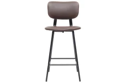 Fashion Miliboo Taburetes de bar vintage marrón con patas en metal 65cm (lote de 2) LAB