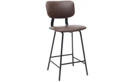 Fashion Miliboo Taburetes de bar vintage marrón con patas en metal 65cm (lote de 2) LAB