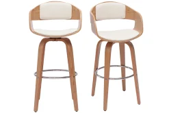 Sale Miliboo Taburetes de cocina nórdicos con giro 360° de madera clara 67 cm GAO