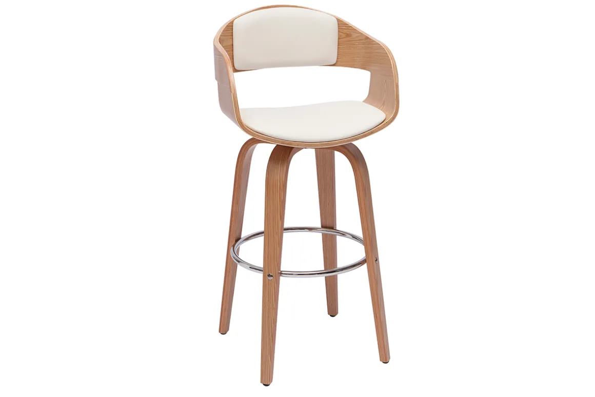 Sale Miliboo Taburetes de cocina nórdicos con giro 360° de madera clara 67 cm GAO