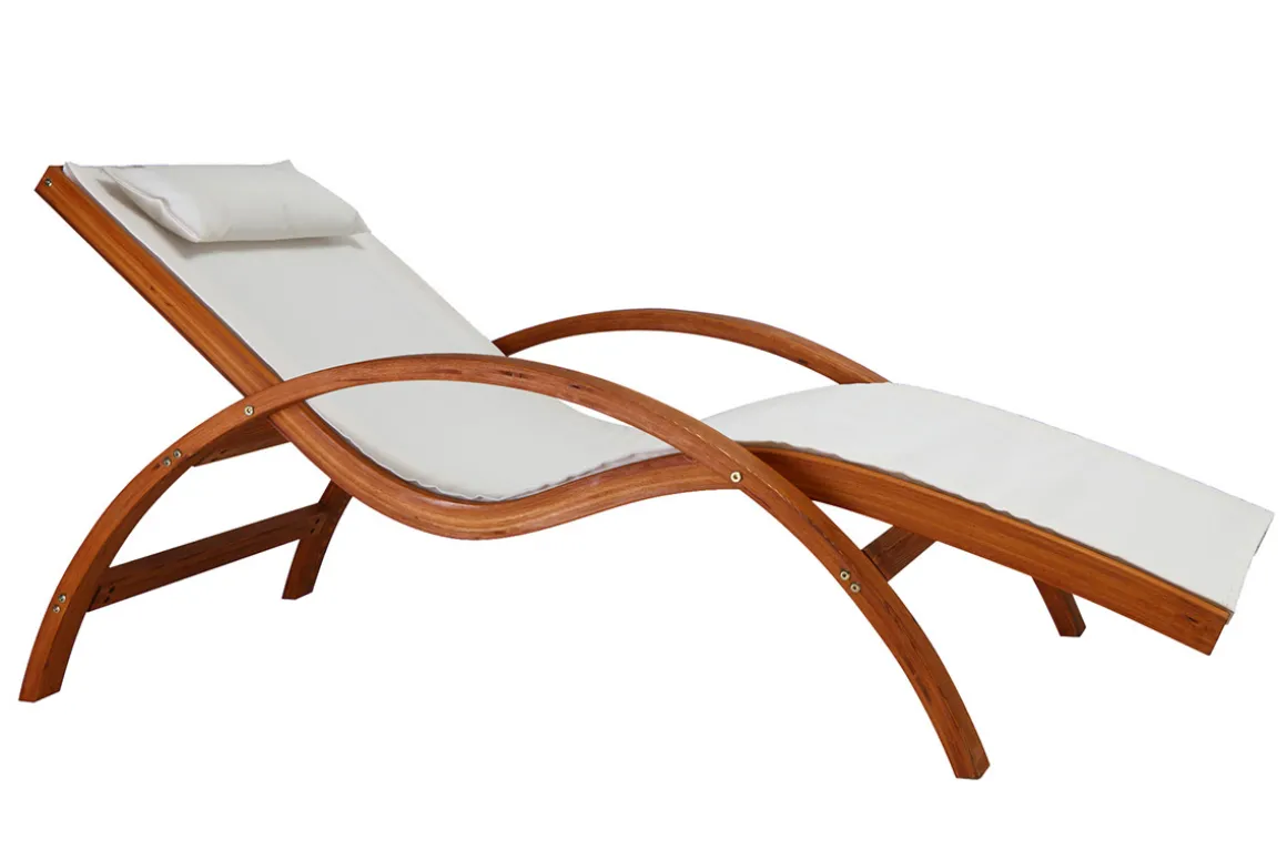 Fashion Miliboo Tumbona para el sol blanco roto BIARRITZ