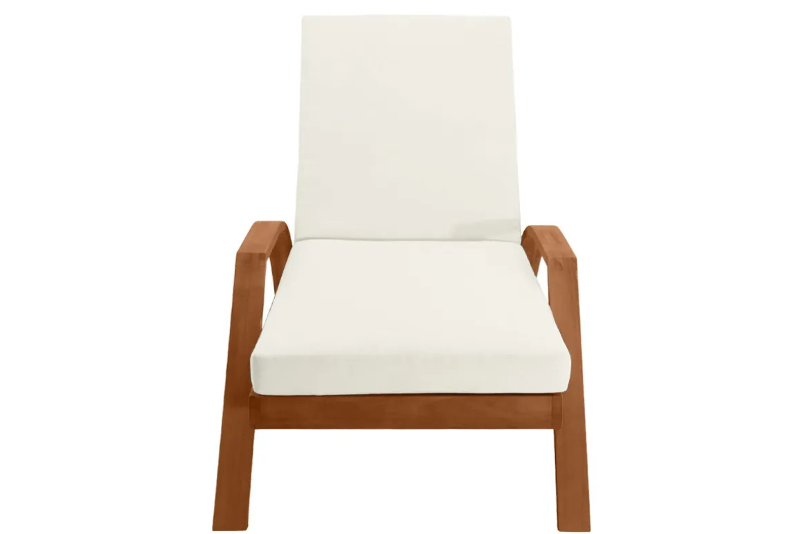 Online Miliboo Tumbona de color crudo y madera maciza MALAGA