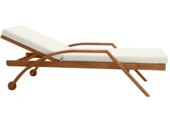 Online Miliboo Tumbona de color crudo y madera maciza MALAGA