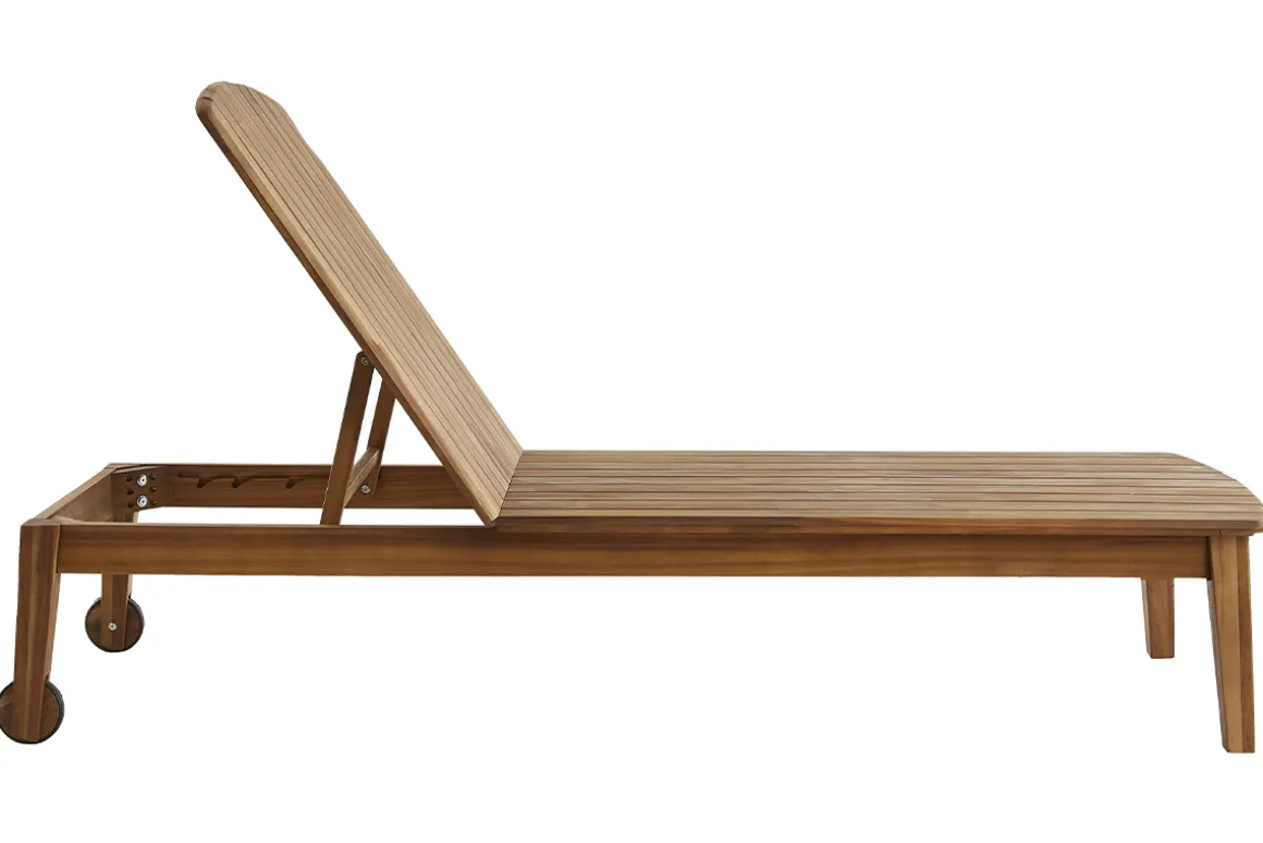 Shop Miliboo Tumbona de madera de acacia maciza CANOPEE