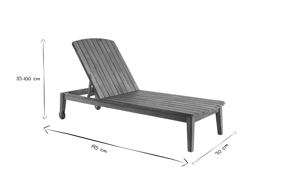 Shop Miliboo Tumbona de madera de acacia maciza CANOPEE