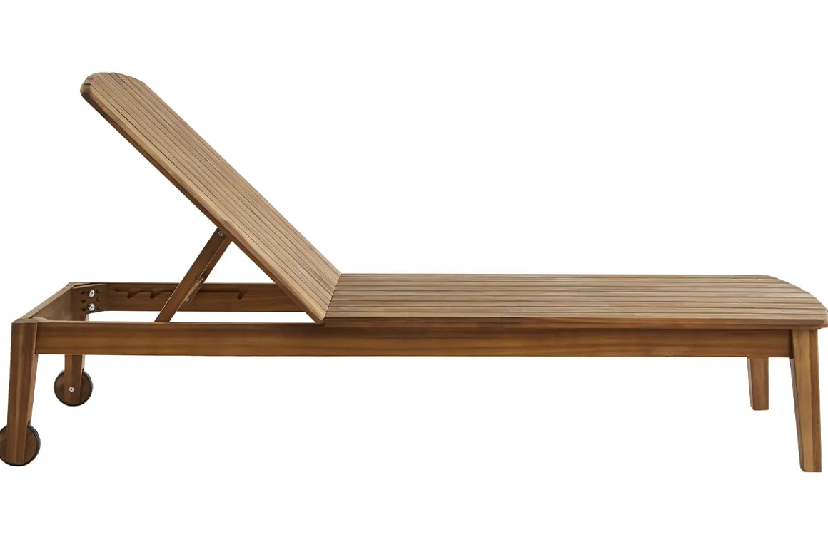 Shop Miliboo Tumbona de madera de acacia maciza CANOPEE