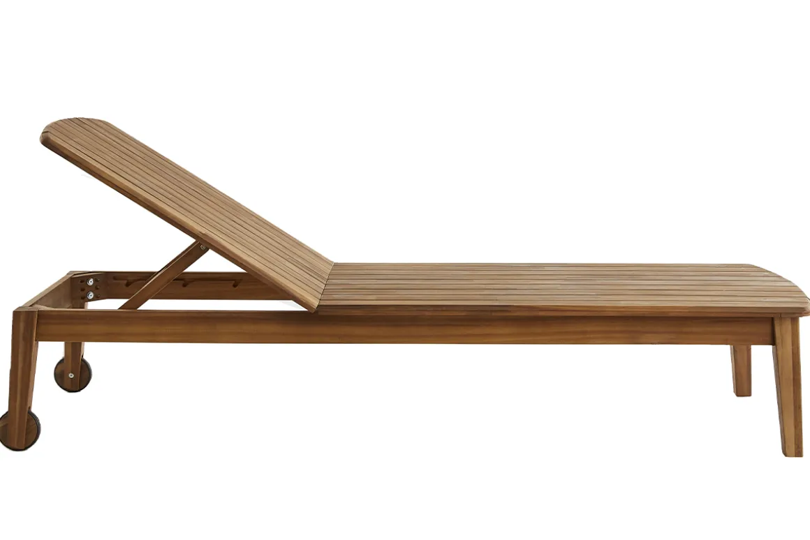 Shop Miliboo Tumbona de madera de acacia maciza CANOPEE