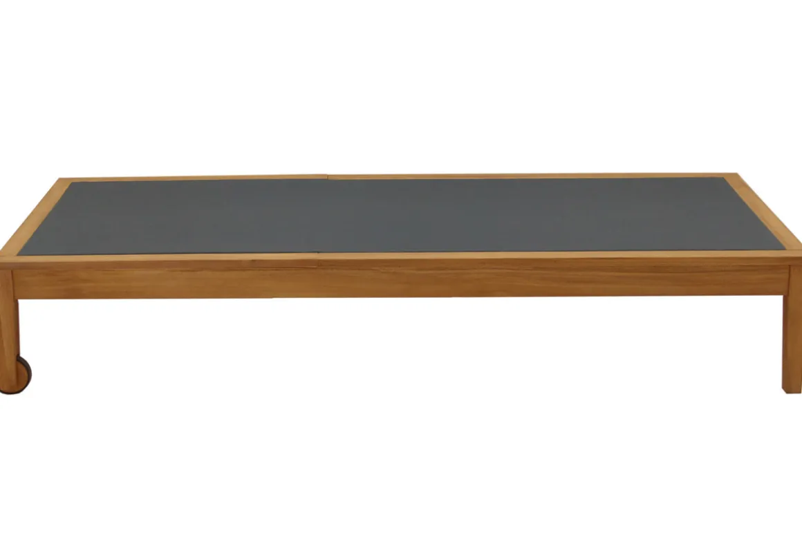 Discount Miliboo Tumbona gris oscuro y madera maciza NAVEEN