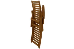 Discount Miliboo Tumbona reclinable con 3 posiciones de madera maciza RIO